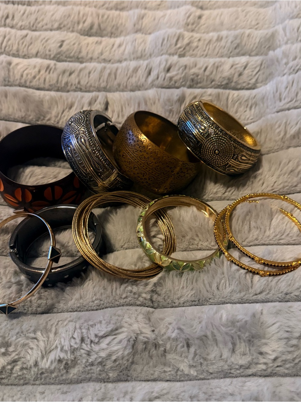 Mixed Metal and Enamel Women's Bangle Bundle